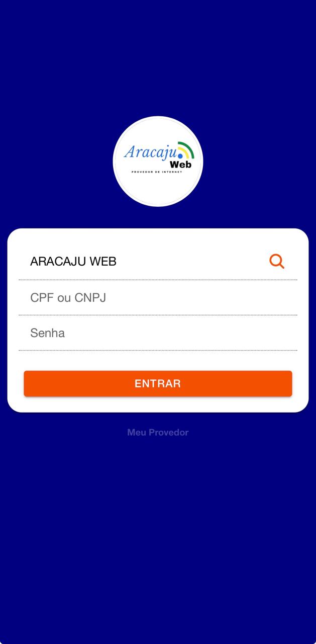Tela inicial do aplicativo Aracaju Web